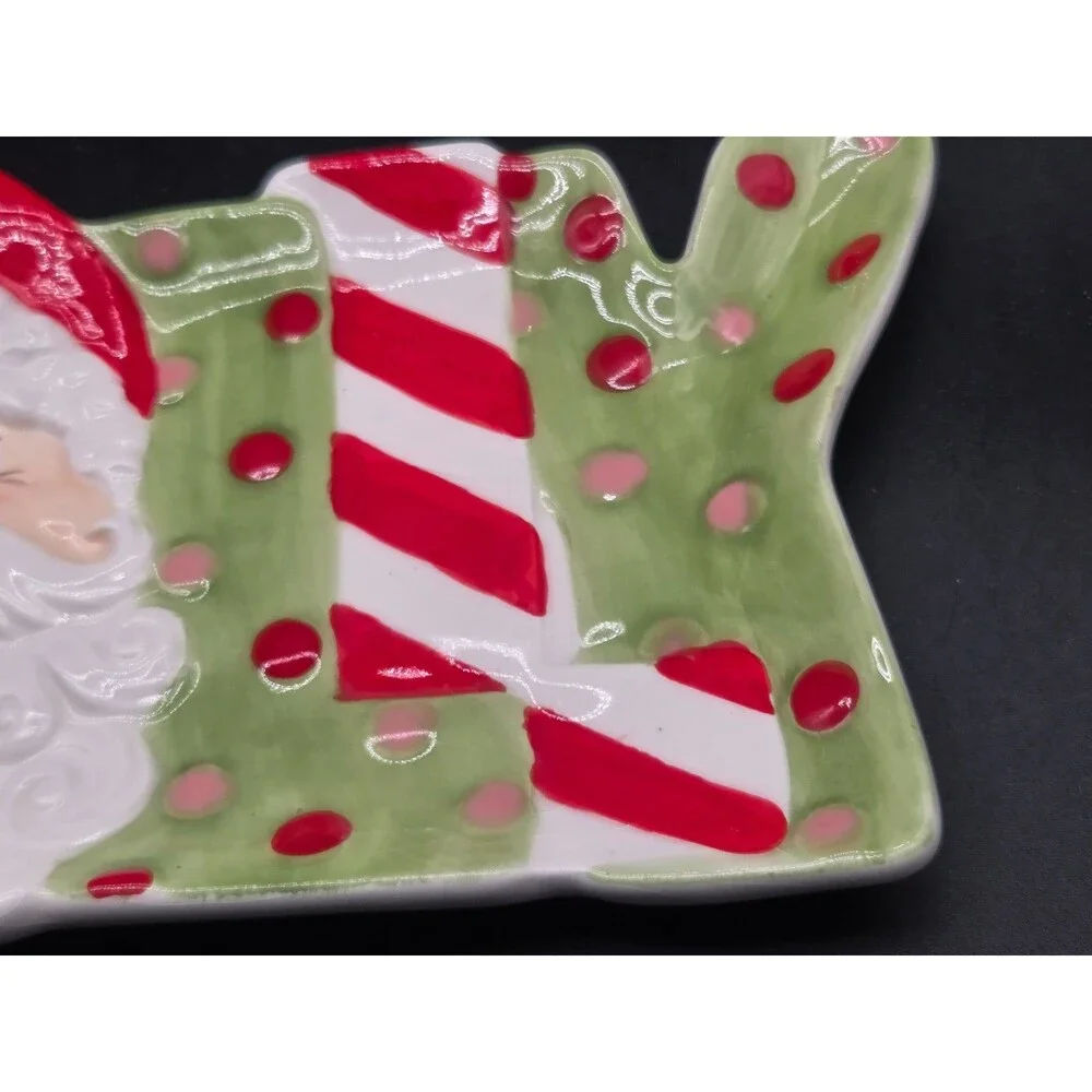 Fitz And Floyd Christmas Santa Jolly Snack Therapy Wall Hanging Tray 2009